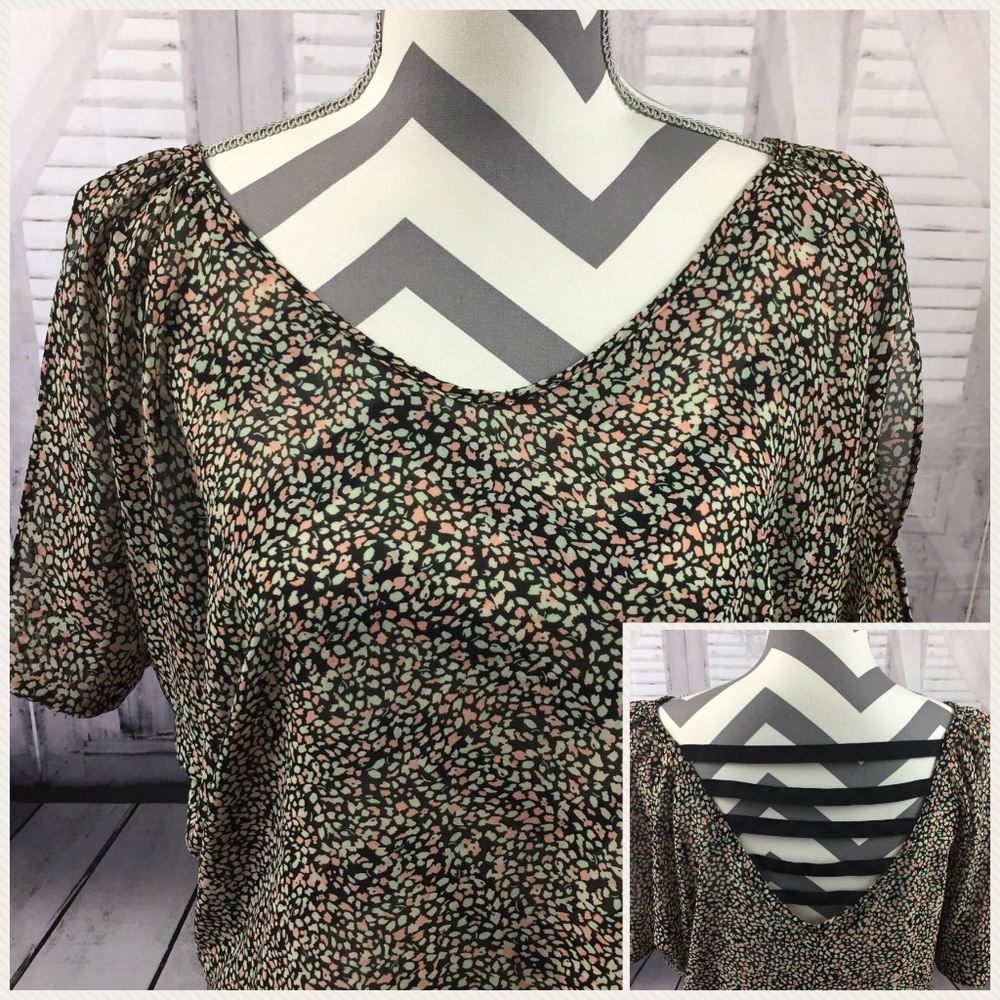 BCBGeneration Ladder Cutout Back Top Size S